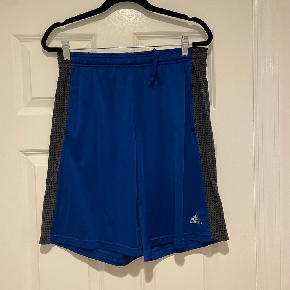 Adidas Shorts - climacool - royal blue/black - men’s large